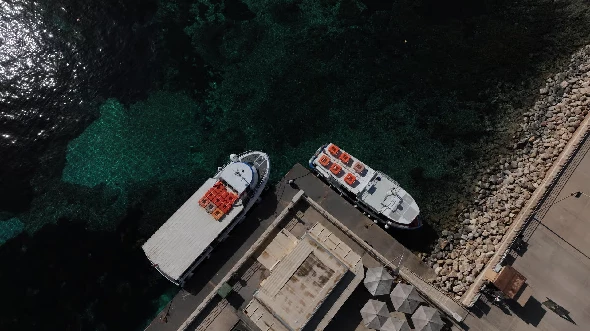 Ferry from Gozo to the Blue Lagoon (Comino). A fast ferry is very relaxing in itself.