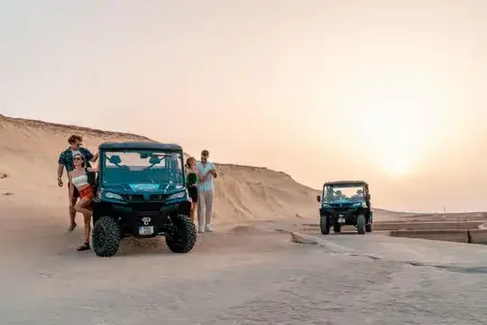 Off-road jeep travelling through the rural landscape of Gozo